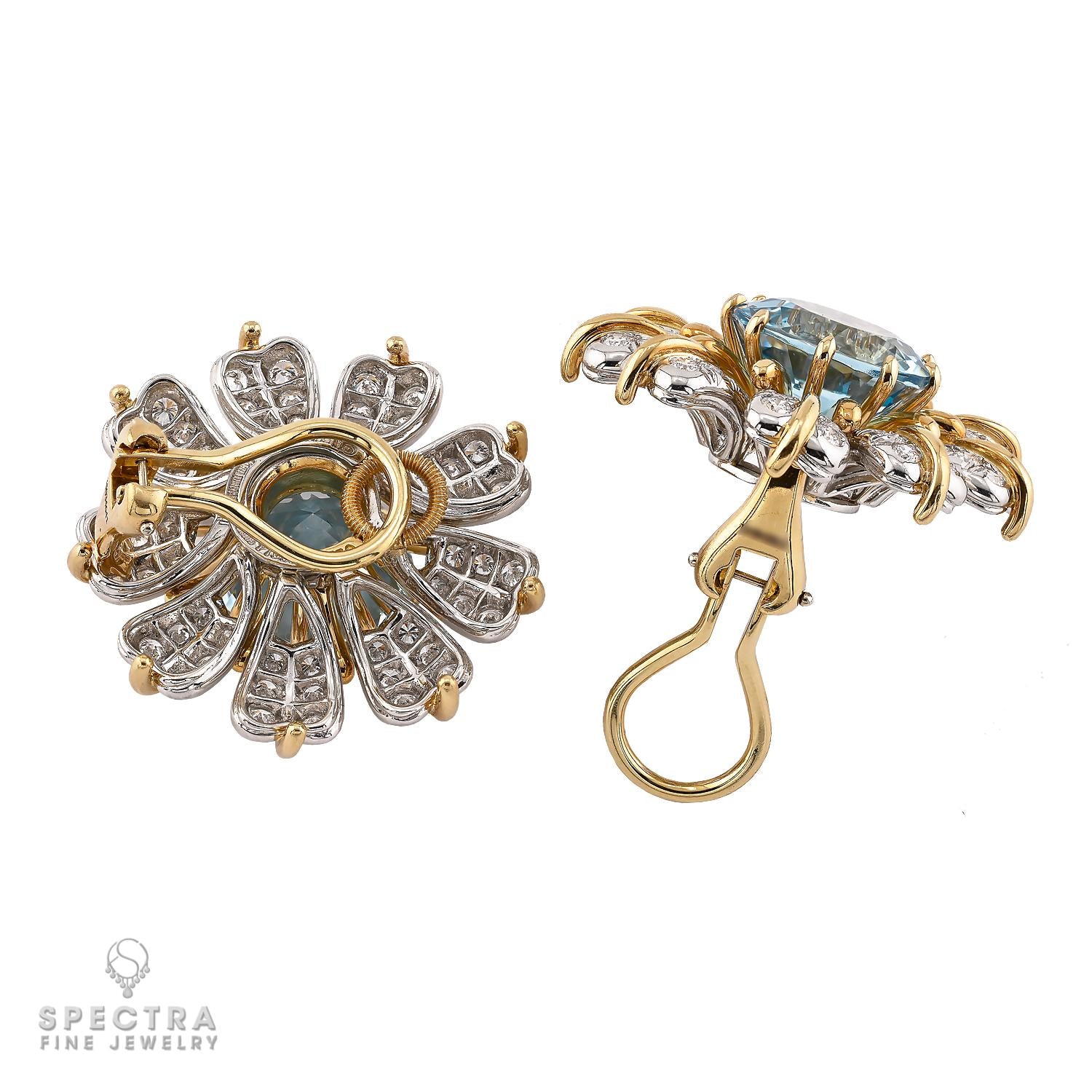Tiffany Schlumberger Aquamarine Earrings | Signed Fine Jewelry