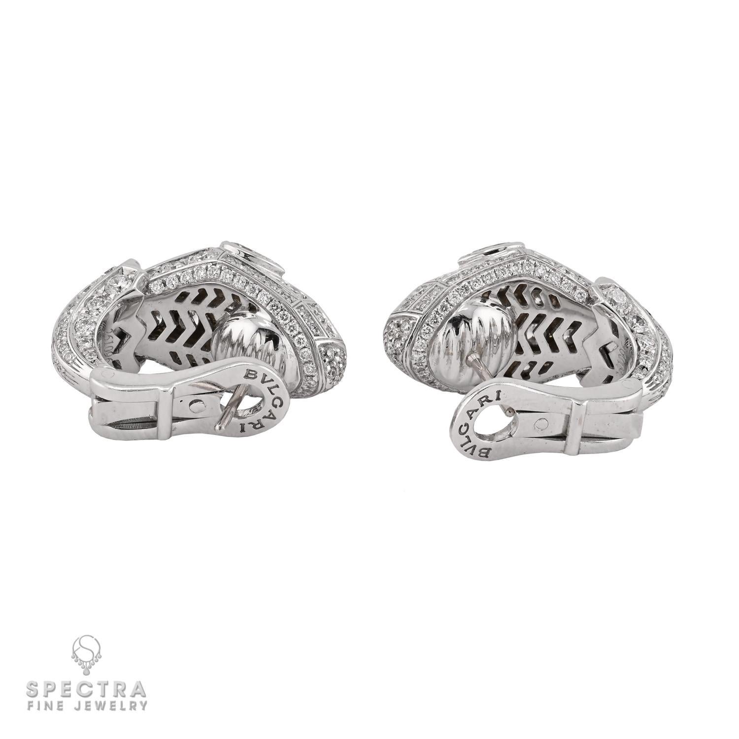 Bulgari Diamond Serpenti Earrings in 18k White Gold