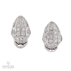 Bulgari Diamond Serpenti Earrings in 18k White Gold