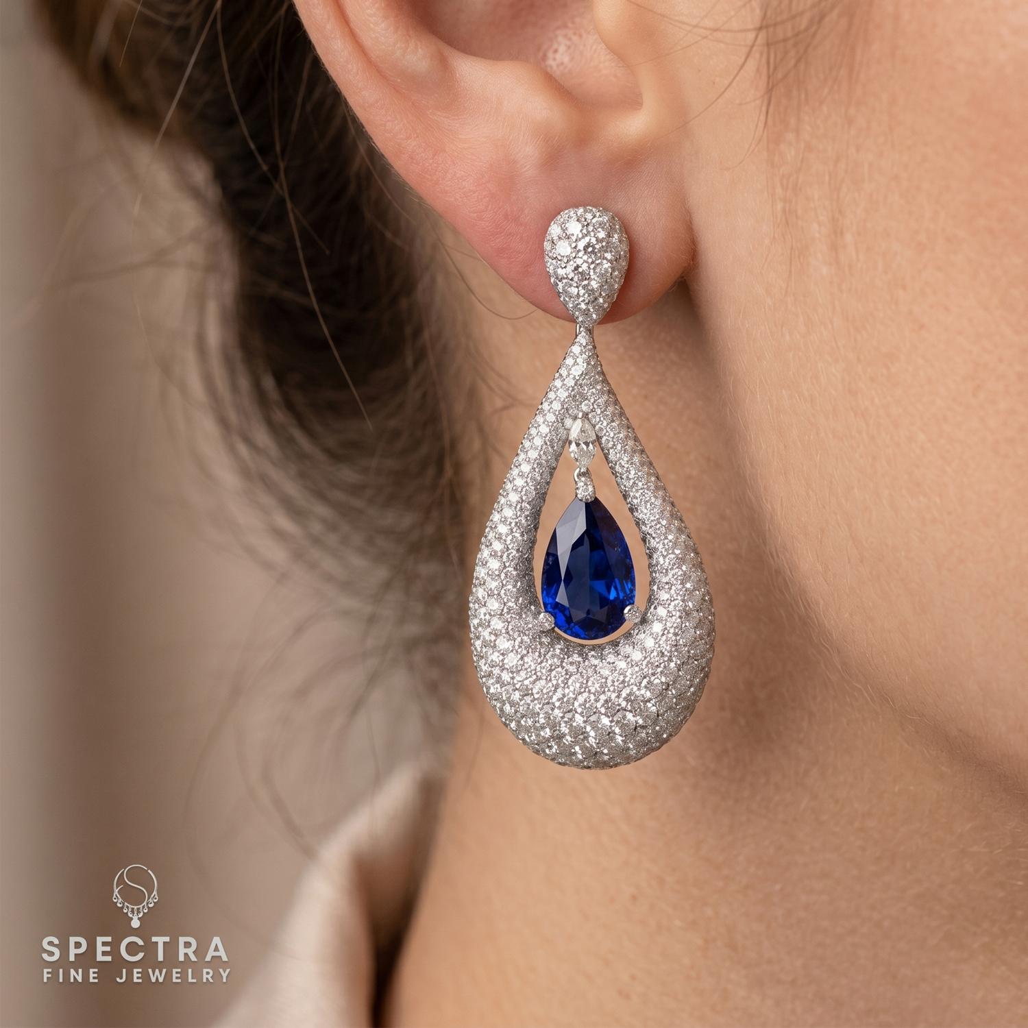 De Grisogono 24.60ctw Sapphire & 35ctw Diamond Earrings | SSEF