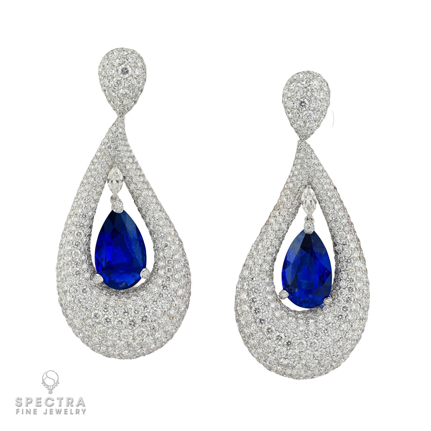 De Grisogono 24.60ctw Sapphire & 35ctw Diamond Earrings | SSEF