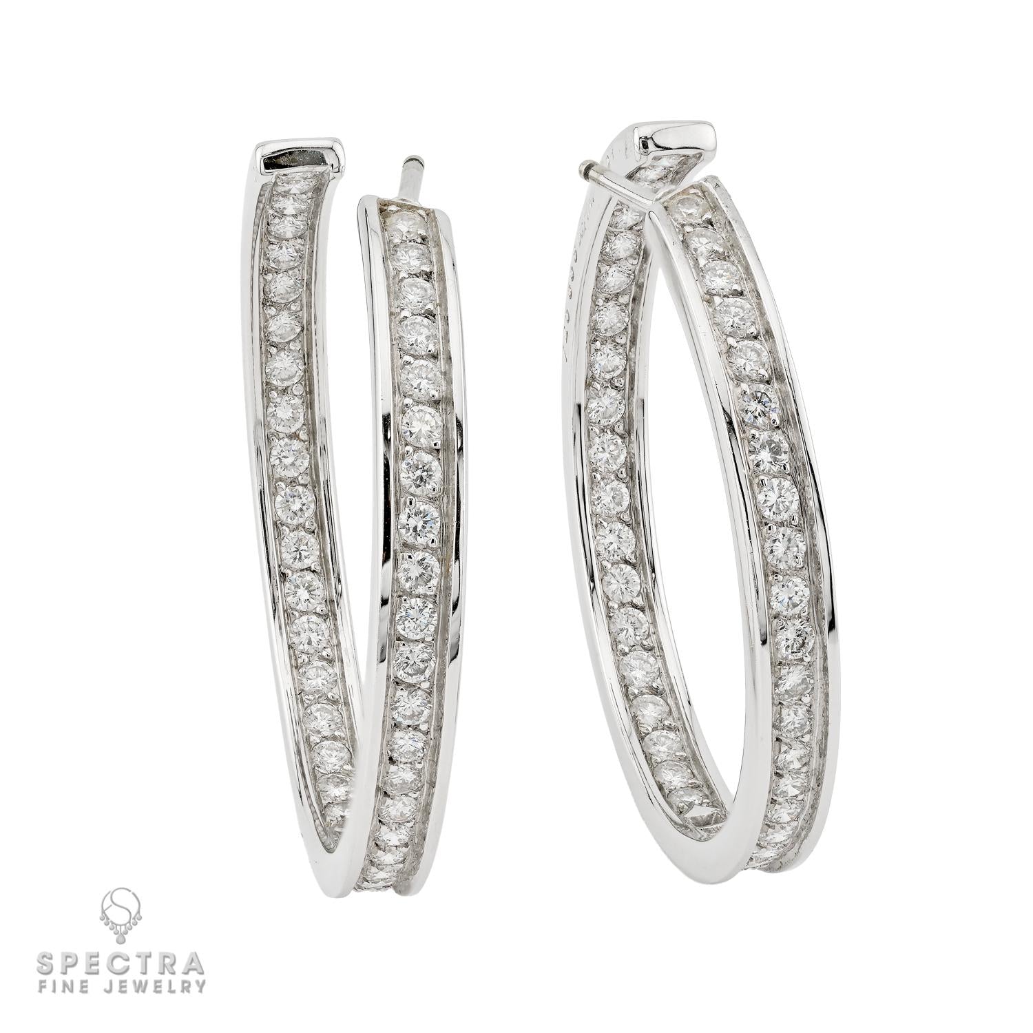 Cartier 2.75ct Diamond Hoop Earrings, 18K White Gold