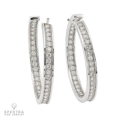 Cartier 2.75 ct Diamond Hoop Earrings, 18K White Gold