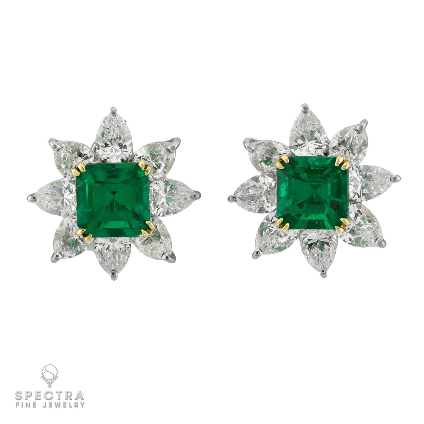 Bayco 4.11 ctw Colombian Emerald & Diamond Earrings | AGL Certified