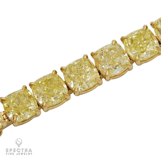 30.62 ct Fancy Yellow Diamond Tennis Bracelet – Spectra Fine Jewelry