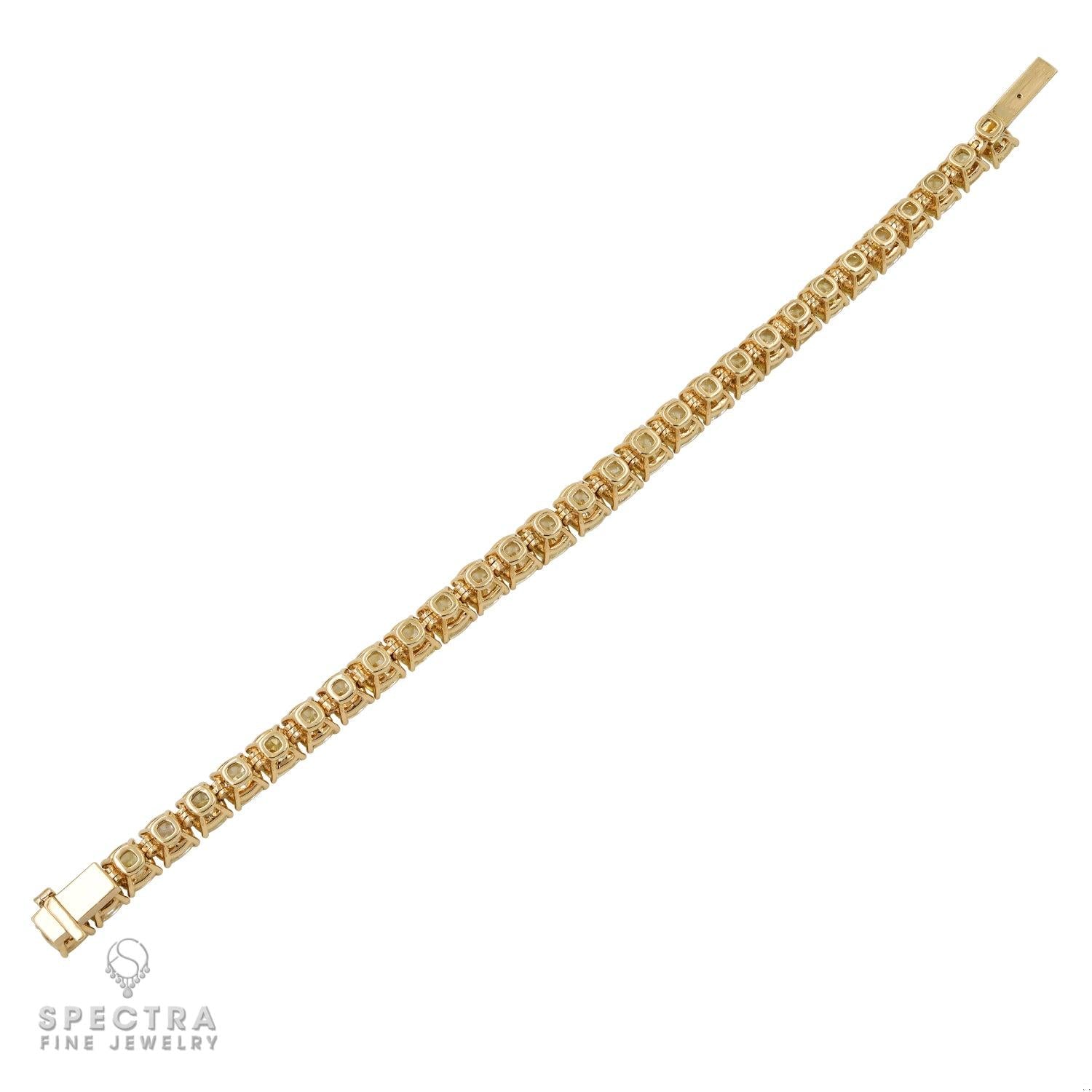 30.62 ct Fancy Yellow Diamond Tennis Bracelet – Spectra Fine Jewelry