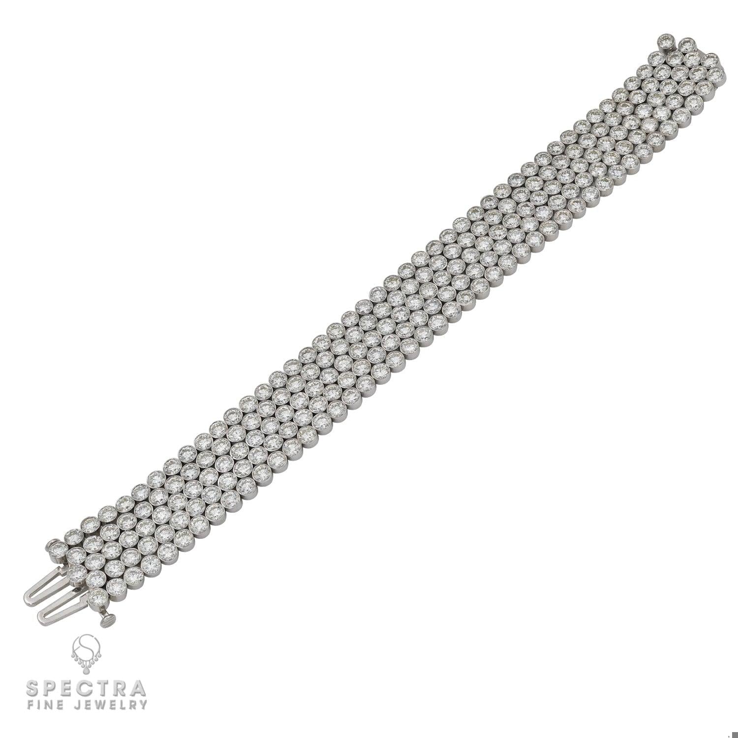 40.37 cts. Five Row Round Diamond Bracelet | Spectra Fine Jewelry