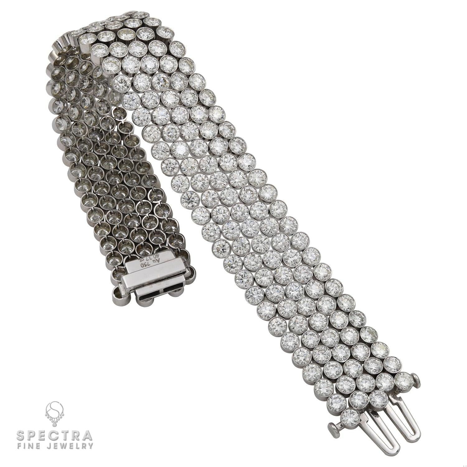 40.37 cts. Five Row Round Diamond Bracelet | Spectra Fine Jewelry