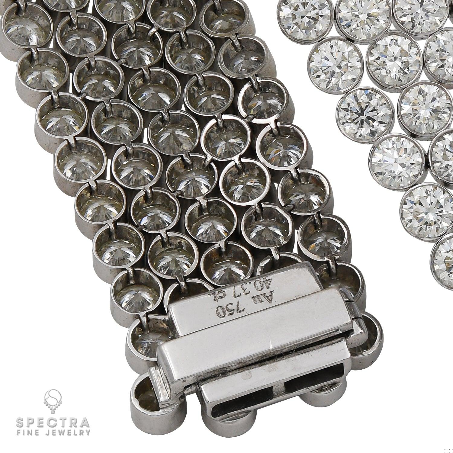 40.37 cts. Five Row Round Diamond Bracelet | Spectra Fine Jewelry