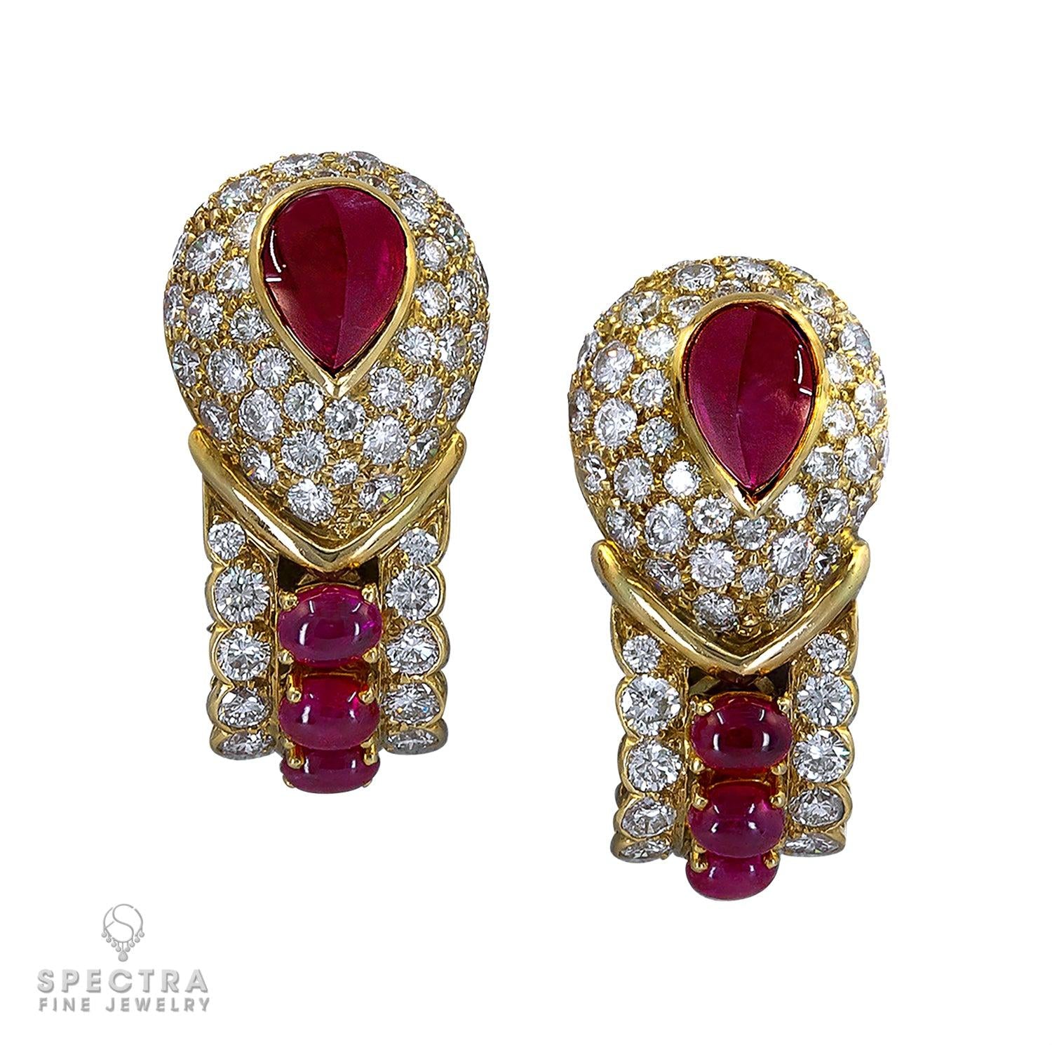 Graff 18K Yellow Gold Diamond and Rubies Suite Necklace