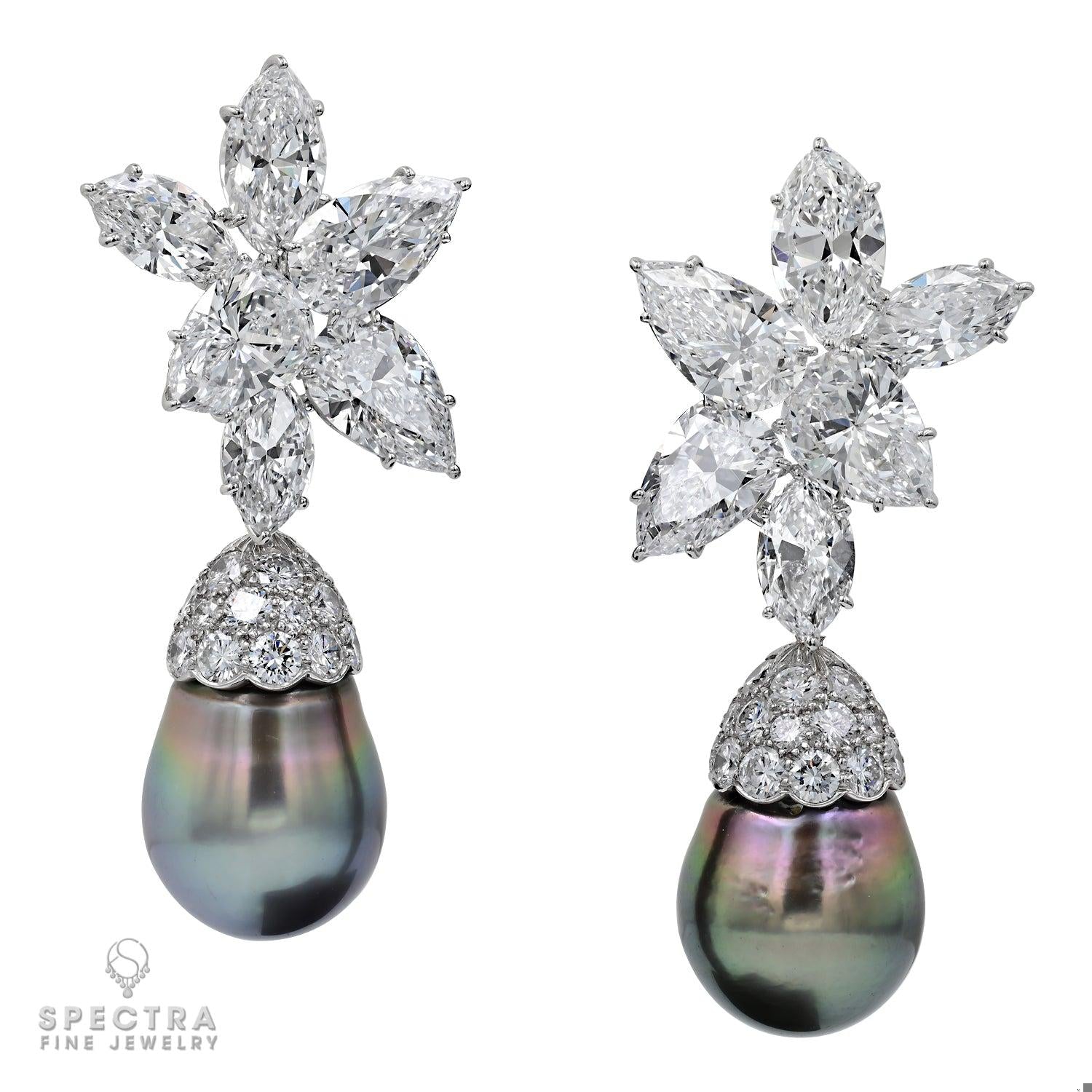 Harry Winston Diamond Pearl Earrings