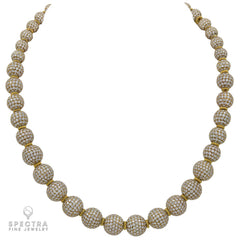 Judith Ripka Diamond Pave Bead Disco Ball Necklace