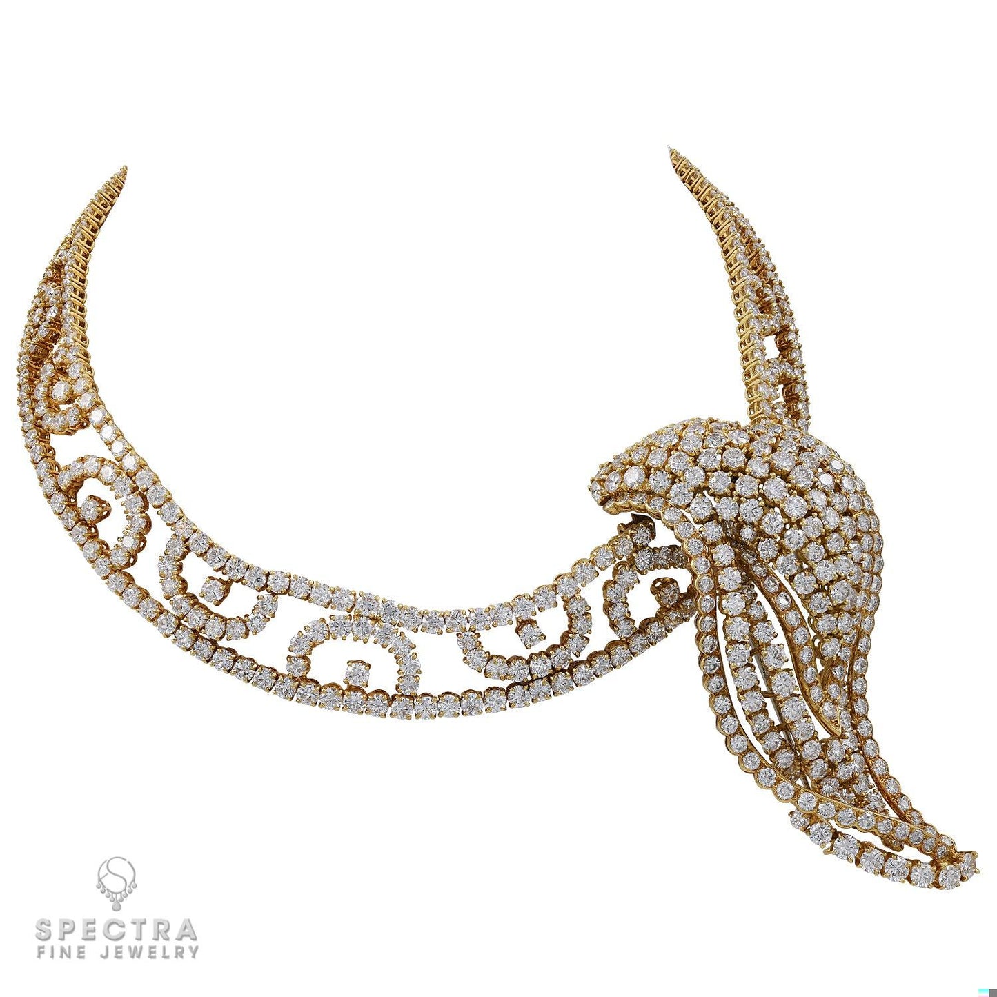M.Gerard Vintage Diamond Convertible Brooch Necklace