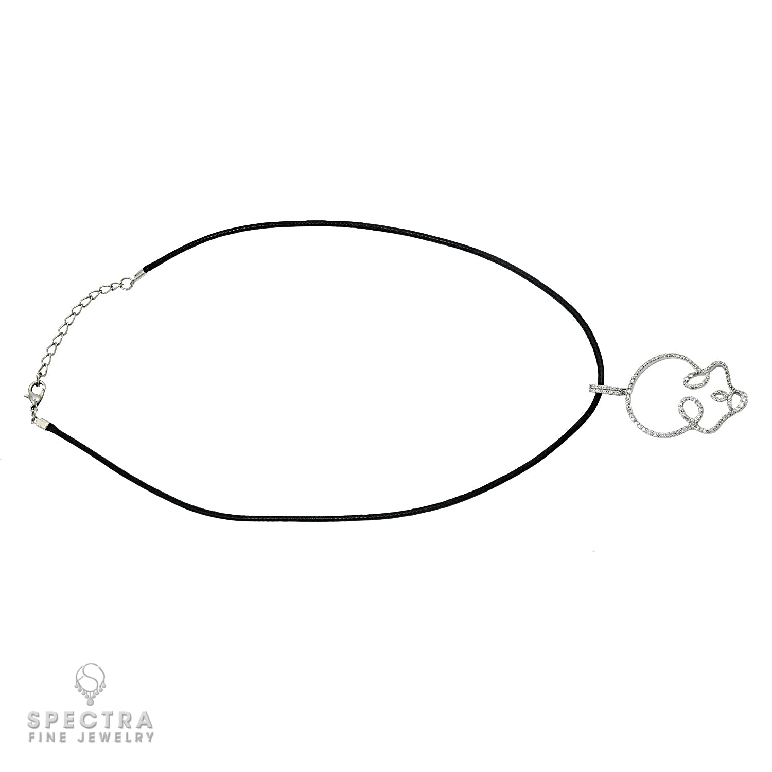 Adamas Diamond Skull Wire Pendant Necklace - view 2