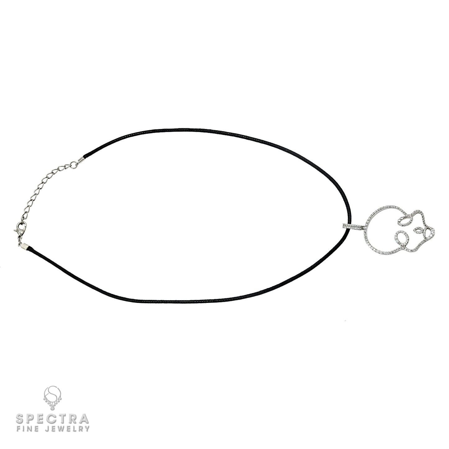 Adamas Diamond Skull Wire Pendant Necklace - view 2