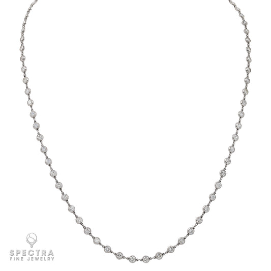 10.73ct Diamond by the Yard Necklace in 18kt White Gold
