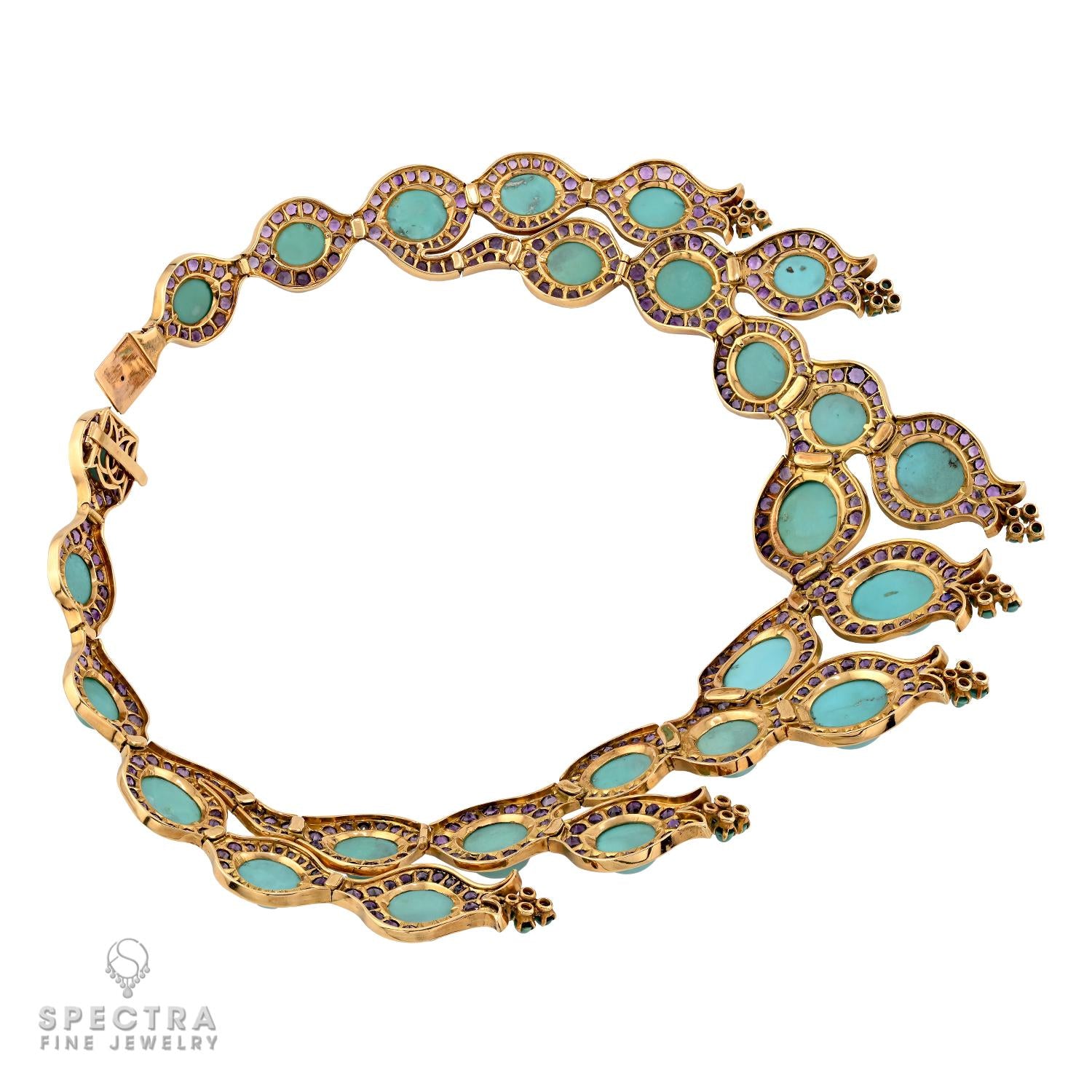 René Boivin 'Algues' Turquoise Amethyst Necklace, 1965