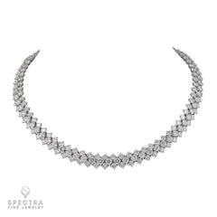 Harry Winston 44.50ct Round Diamond Platinum Necklace, Signed Jacques Timey