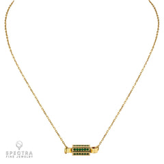 Tsavorite Gemstone Pendant Necklace in 18K Yellow Gold, 16