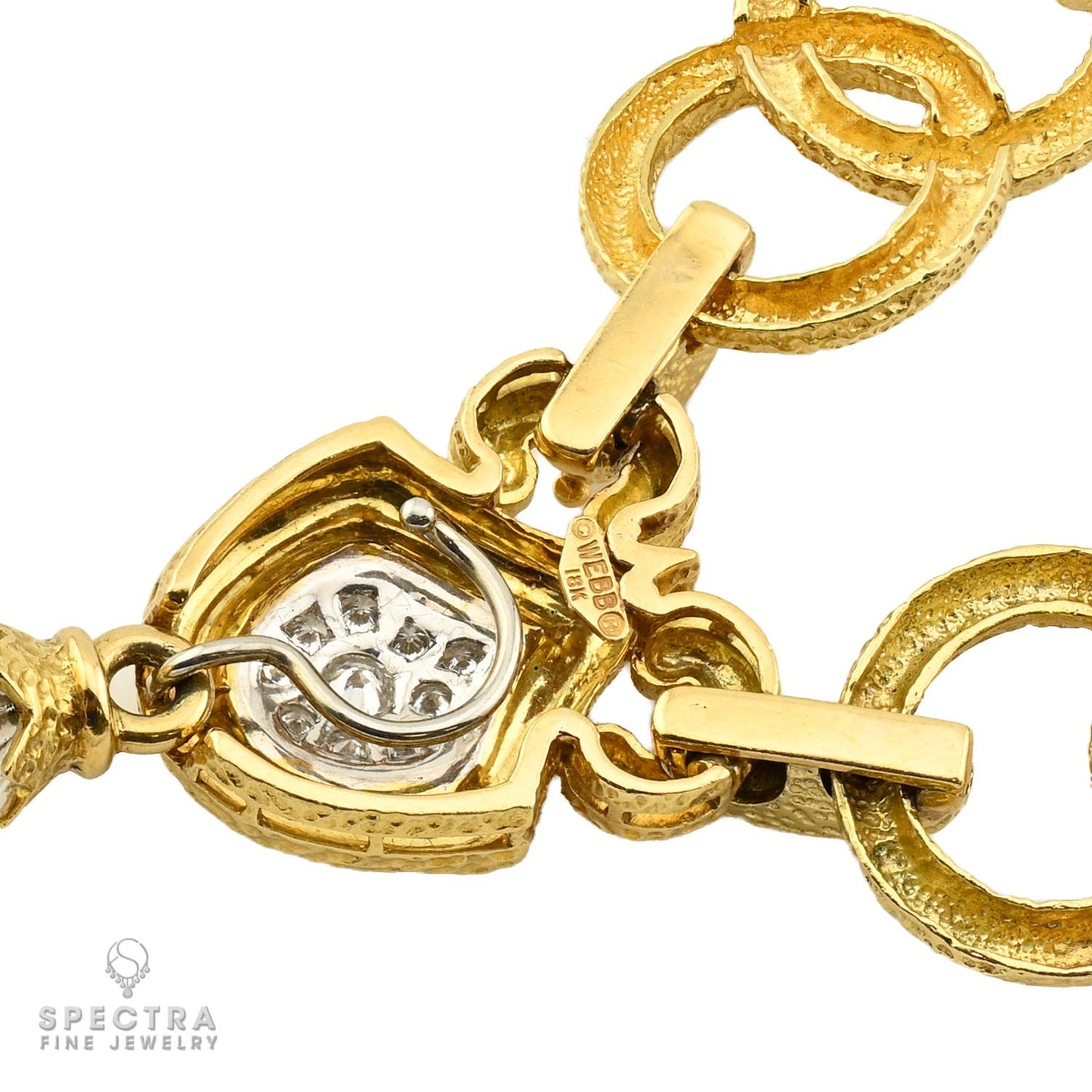 David Webb 18K Yellow Gold Rock Crystal & Diamond Pendant Necklace