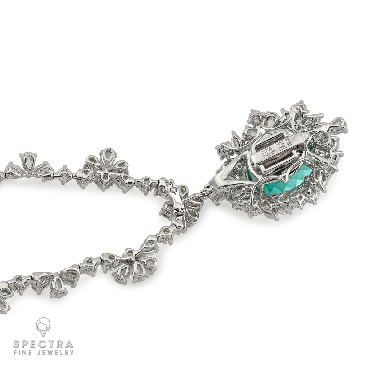 19.27ct Nigerian Paraiba Tourmaline Diamond Pendant Necklace