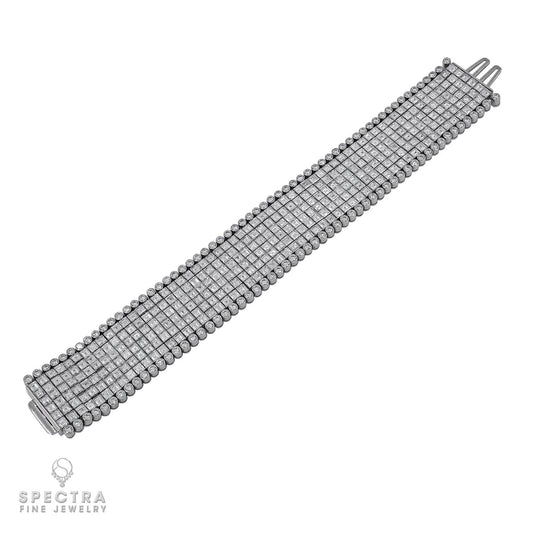 Oscar Heyman Vintage Diamond Articulated Bracelet in Platinum – Signed Jewelry