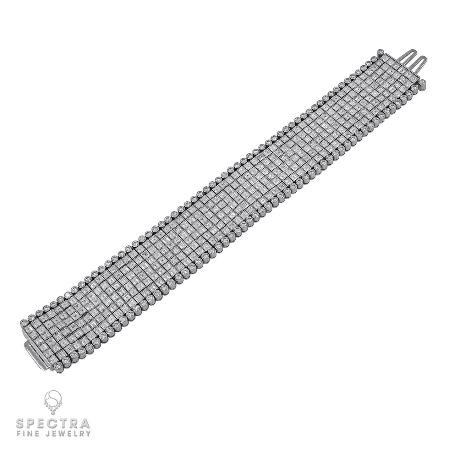 Oscar Heyman Vintage Diamond Articulated Bracelet in Platinum – Signed Jewelry