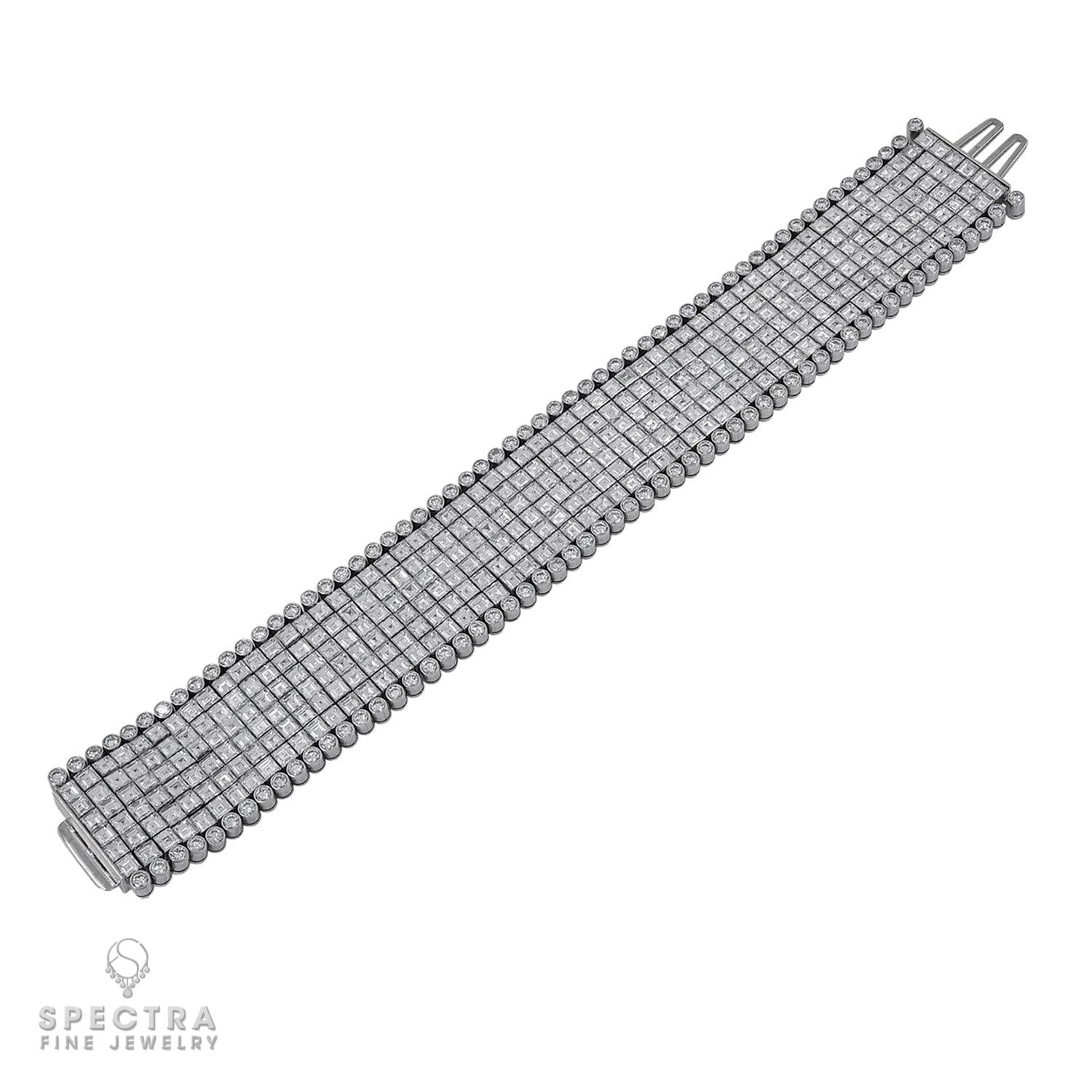 Oscar Heyman Vintage Diamond Articulated Bracelet in Platinum – Signed Jewelry