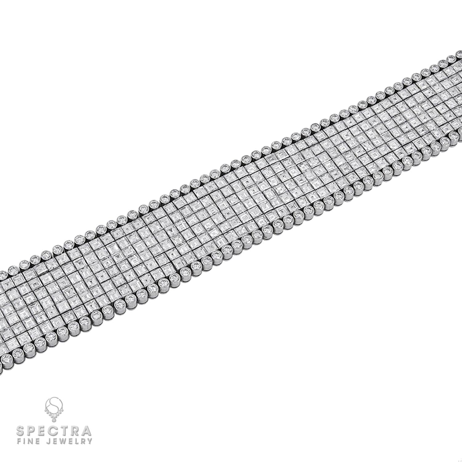 Oscar Heyman Vintage Diamond Articulated Bracelet in Platinum – Signed Jewelry