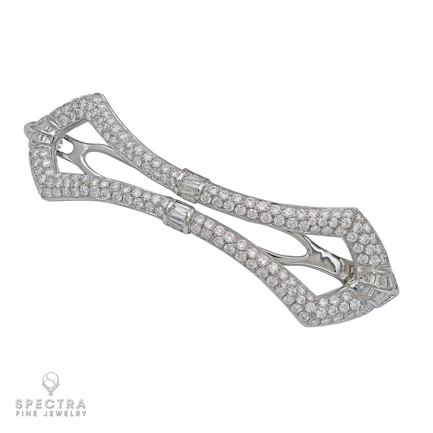 Contemporary Diamond Pave Hinged Hair Clip Barette - view 2