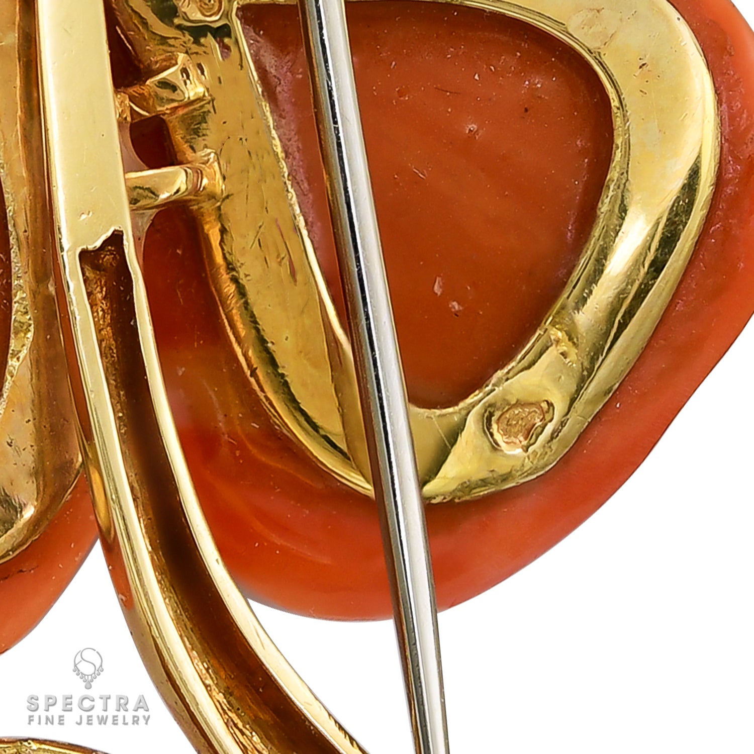 Van Cleef & Arpels Clematis Mid-Century Coral Diamond Brooch
