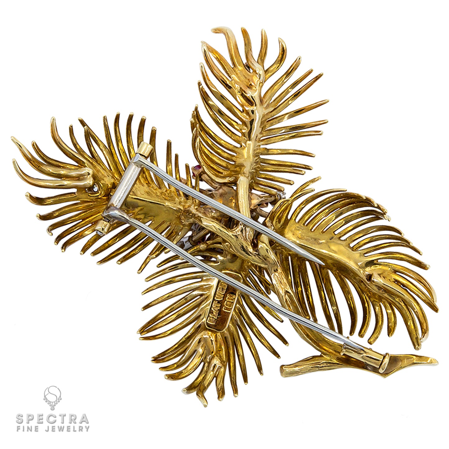 David Webb Contemporary Diamond Ruby Brooch - view 2