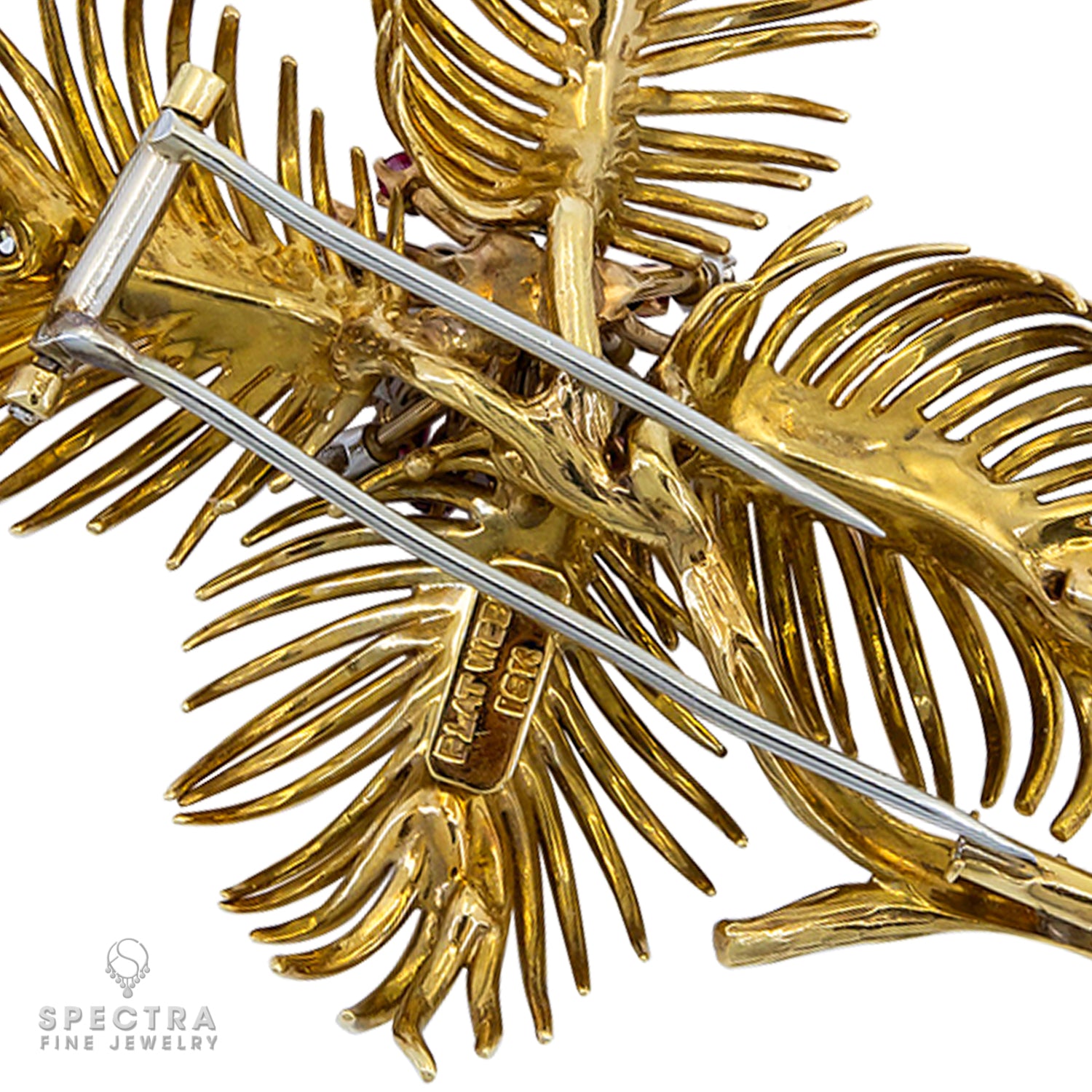 David Webb Contemporary Diamond Ruby Brooch - view 3