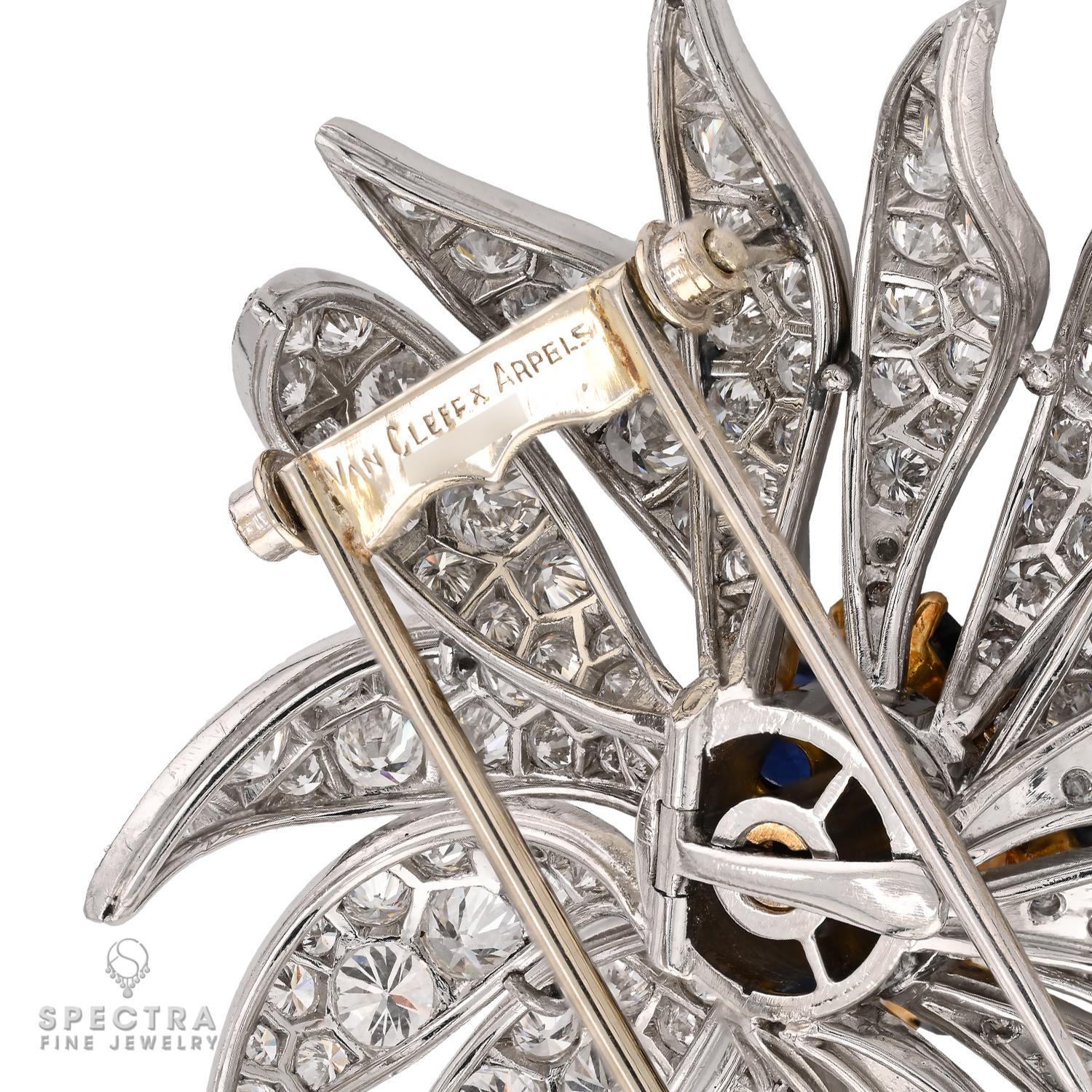 Van Cleef & Arpels Diamond Fleur Brooch, Convertible Center