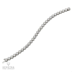 13.40 cts. Platinum Round Diamond Bezel Set Tennis Bracelet