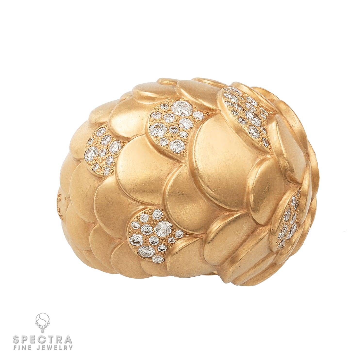 Pomellato Diamond 18K Rose Gold Bombé Cocktail Ring