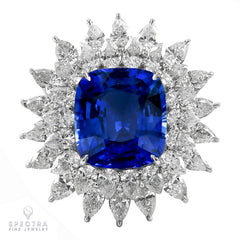 Spectra Fine Jewelry Sapphire Diamond Halo Engagement Ring 15.67ct