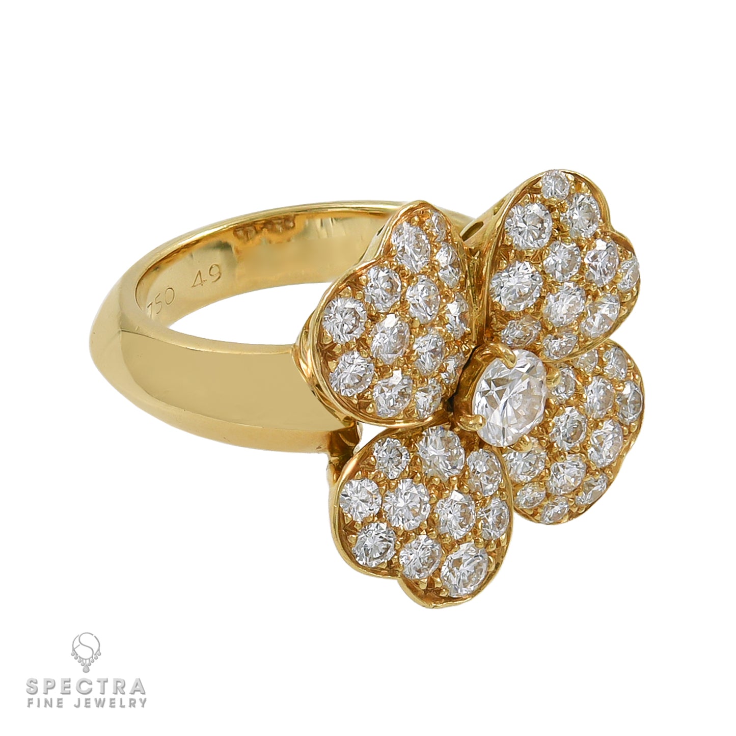 Van Cleef & Arpels Cosmos Diamond Gold Ring Small Model - view 2