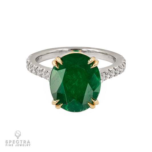 Spectra Fine Jewelry 4.68 ct. Colombian Emerald and Diamond Gold Ring
