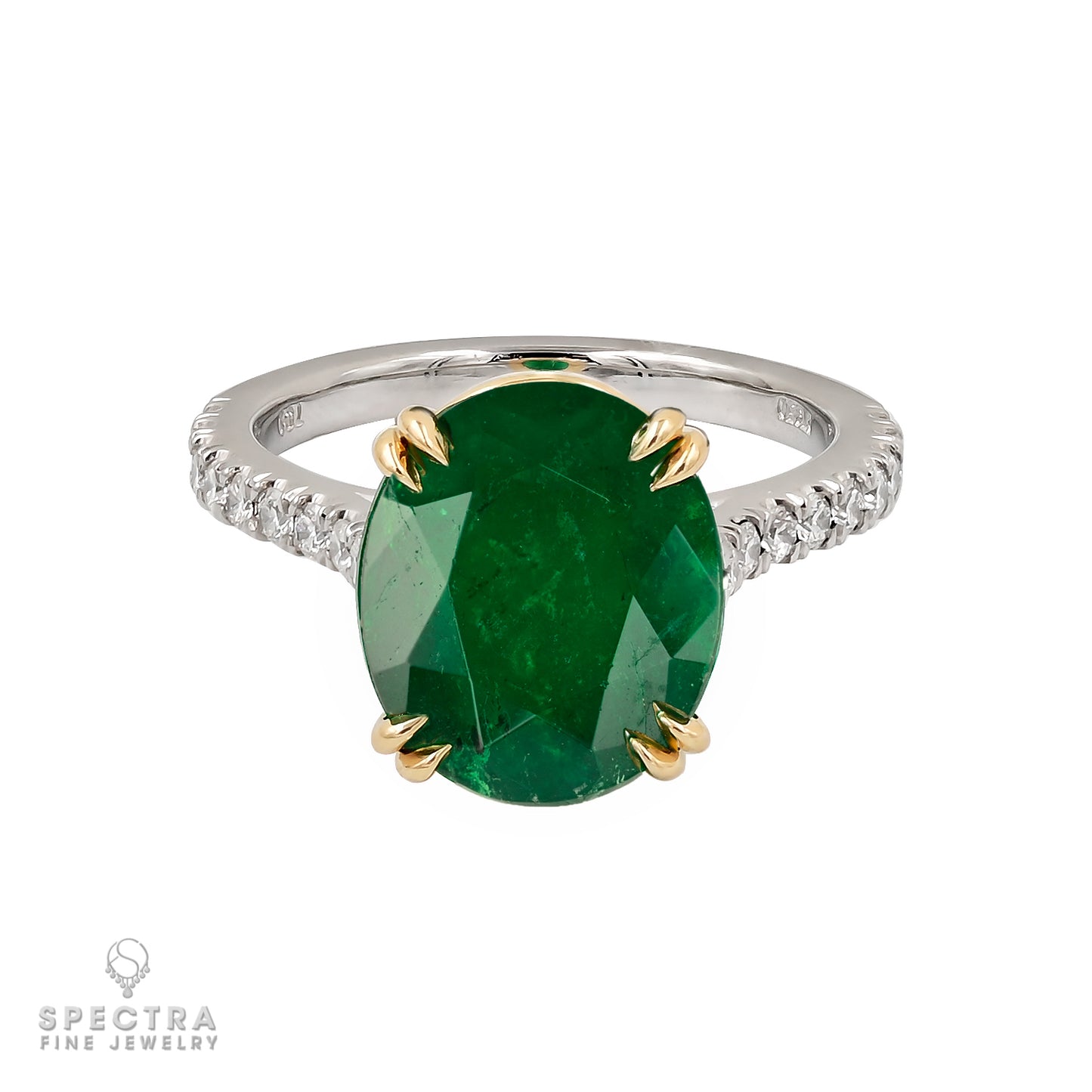 Spectra Fine Jewelry 4.68 ct. Colombian Emerald and Diamond Gold Ring