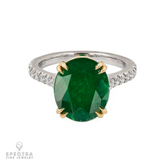 Spectra Fine Jewelry 4.68 ct. Colombian Emerald and Diamond Gold Ring