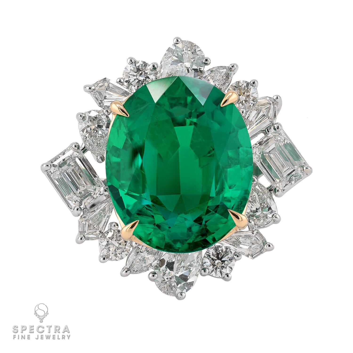 Spectra Fine Jewelry 11.32 ct Colombian Emerald & Diamond Ring