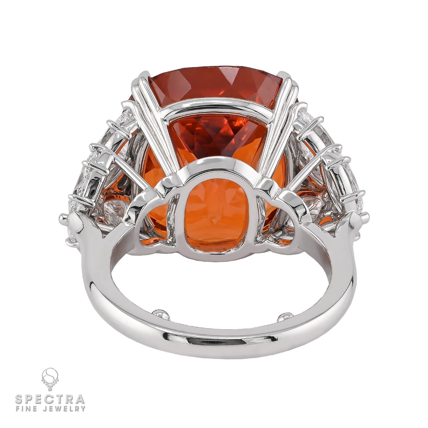 Harry Winston 30.18ct cushion-cut Spessartite Garnet Diamond Ring