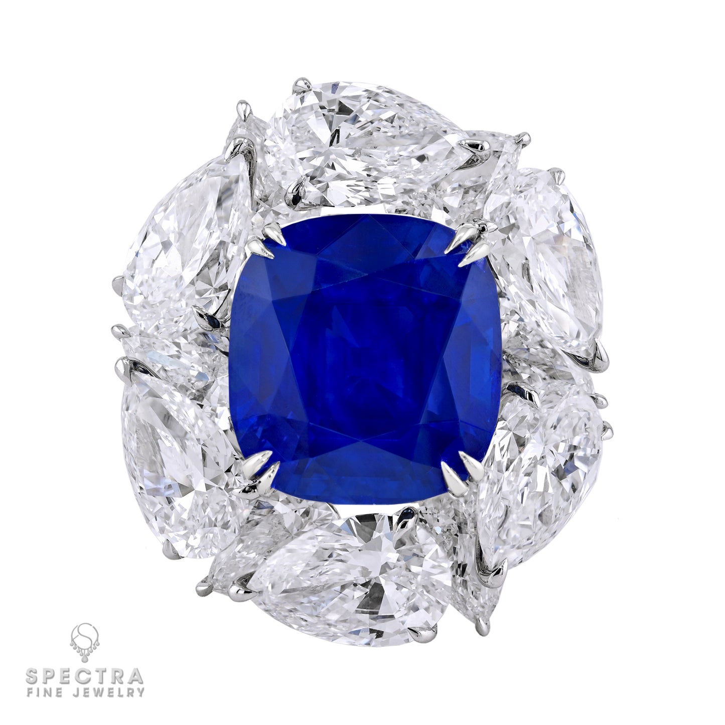10.88ct Kashmir Sapphire & Diamond Ring, GIA Certified, 18k White Gold