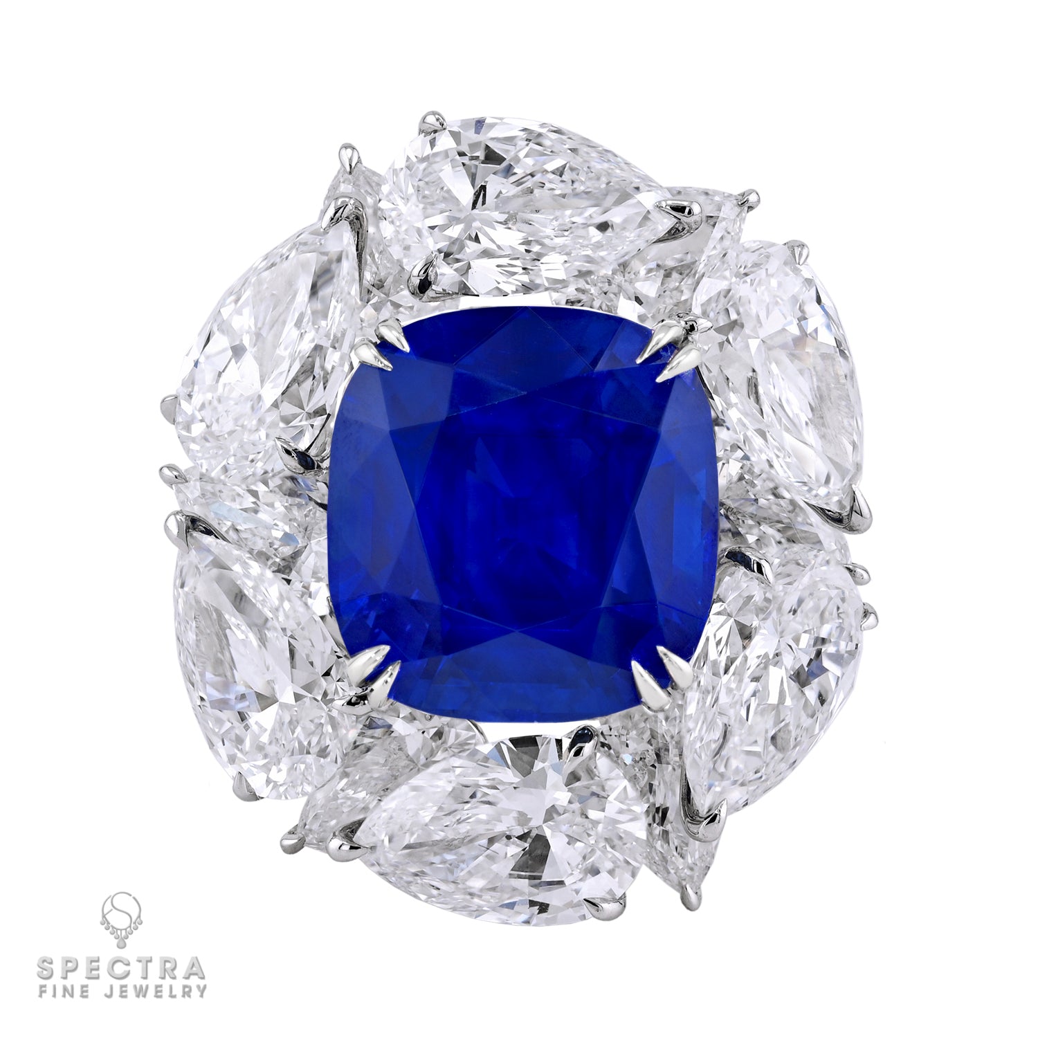 10.88ct Kashmir Sapphire & Diamond Ring, GIA Certified, 18k White Gold