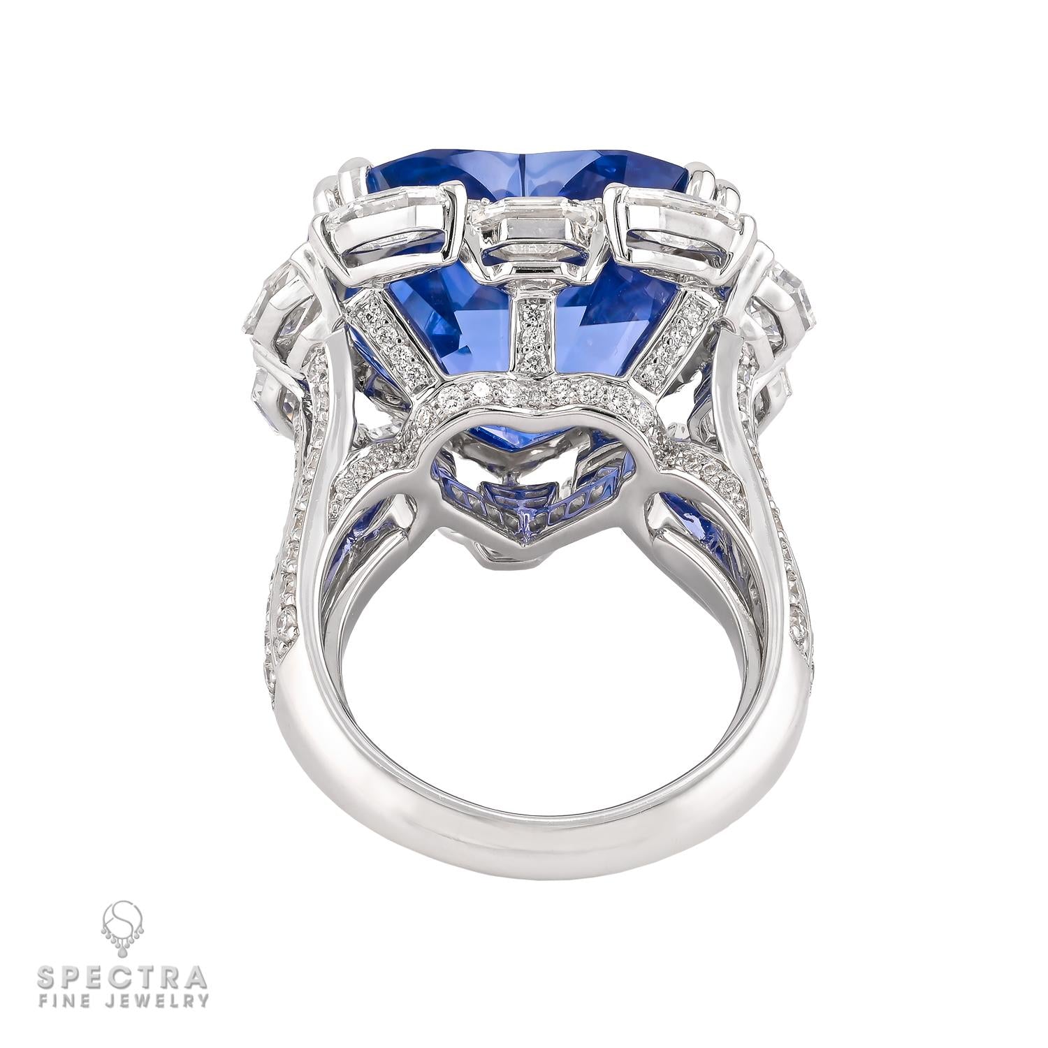 Spectra Fine Jewelry 18.29ct. Heart Shaped Sapphire, Diamond Ring