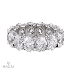 Oval Diamond Eternity Ring in Platinum, 7.70 Carats