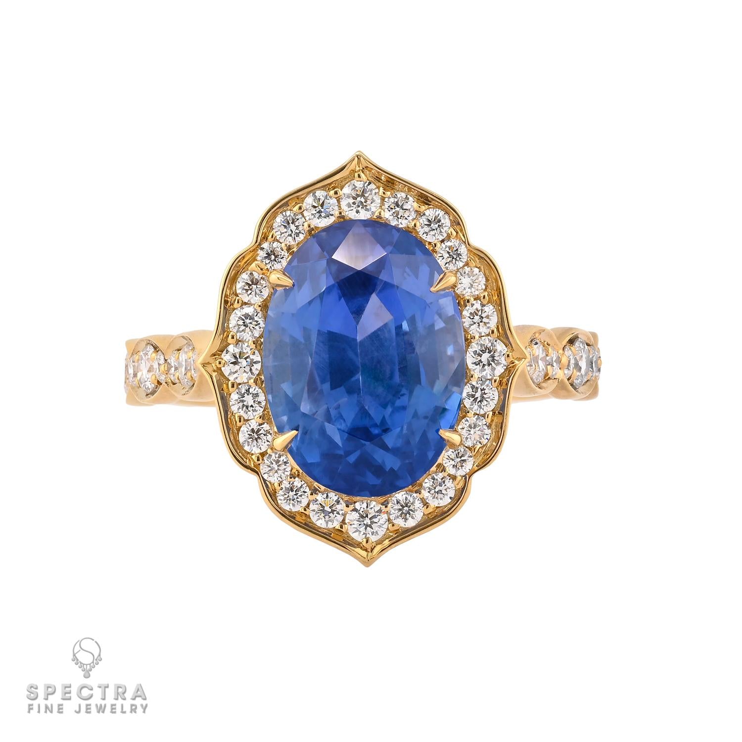 Spectra Fine Jewelry 6.0ct No-Heat Ceylon Sapphire and Diamond Ring