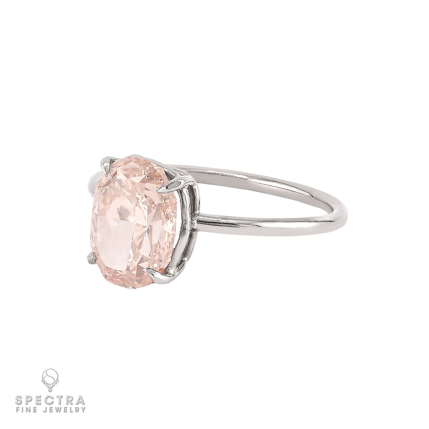 2.31 ct. Fancy Brownish Orangy Pink Diamond Ring in Platinum - view2