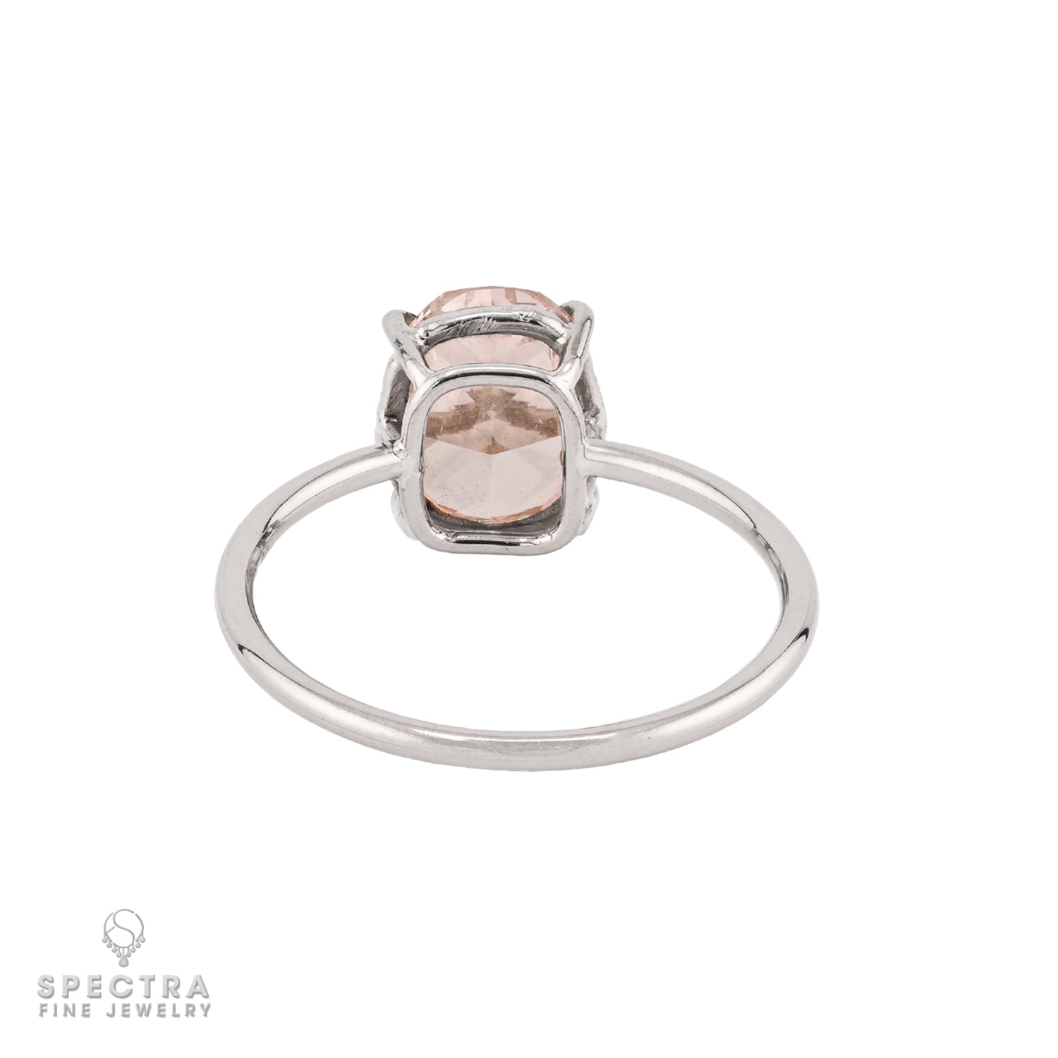 2.31 ct. Fancy Brownish Orangy Pink Diamond Ring in Platinum - back view